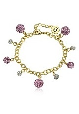 great itsy-bitsy pink and white crystal charm baby bracelet